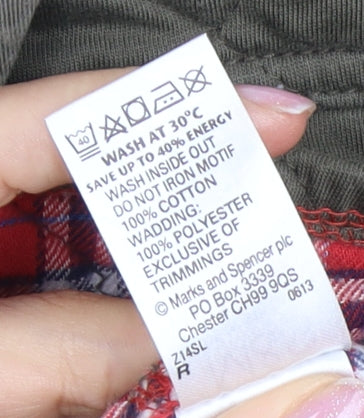 Marks and Spencer Boys Green Quilted Jacket 3-4 Years