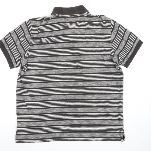 Ben Sherman Men's Black Striped Polo Shirt M