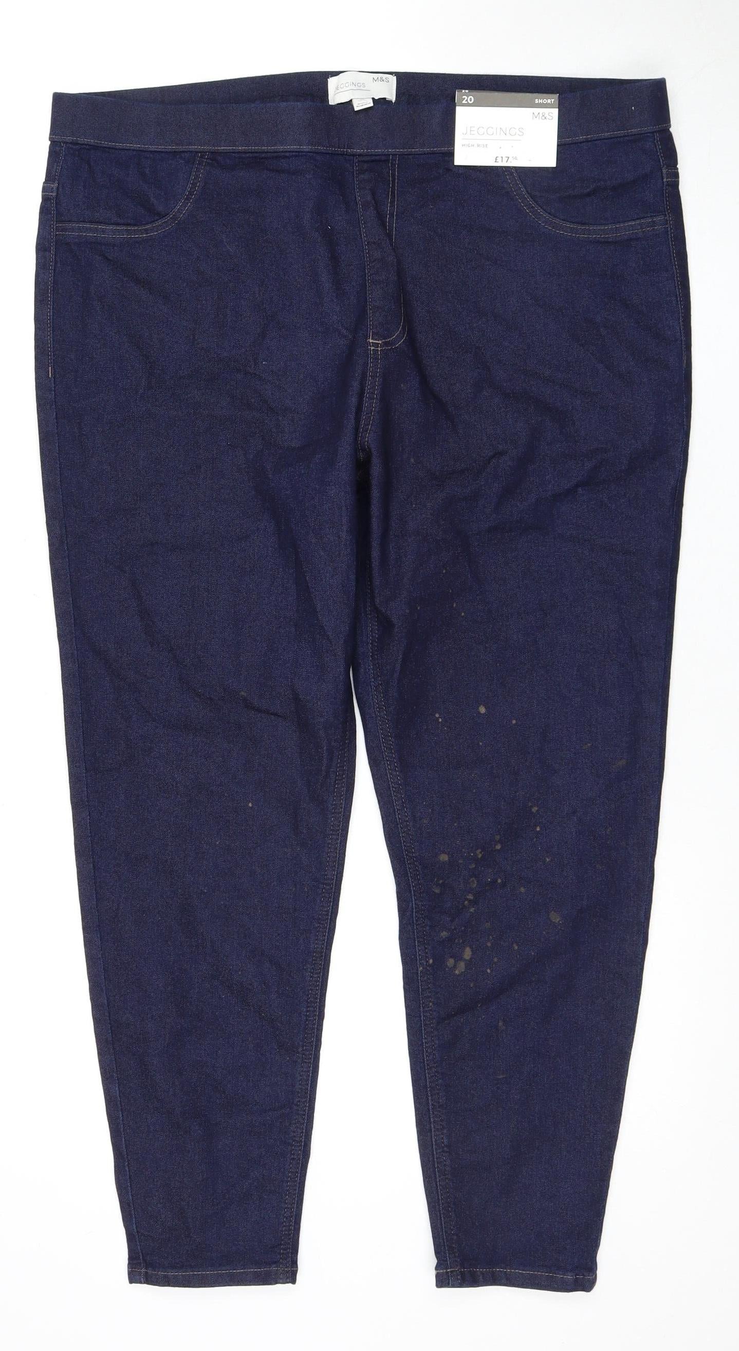 Marks and Spencer Women's Blue Jeggings, Plus Size 20