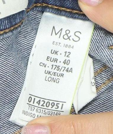 Marks and Spencer Women's Blue Straight Jeans Size 12