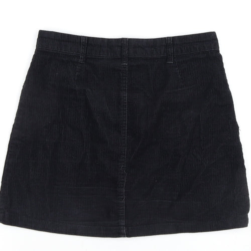 Brave Soul Women's Black A-Line Corduroy Skirt S