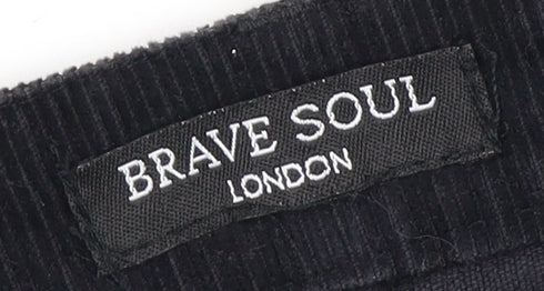 Brave Soul Women's Black A-Line Corduroy Skirt S