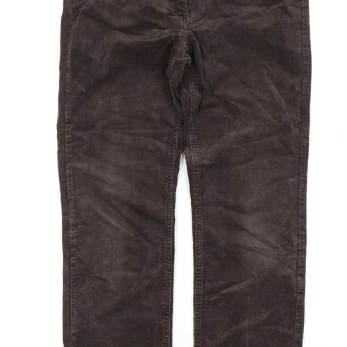 M&S Women's Brown Cropped Corduroy Trousers Size 8