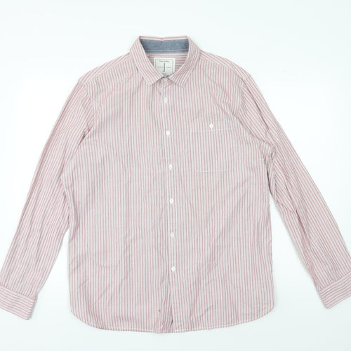 Jasper Conran Men's Red Striped Shirt, Size L, Classic Fit