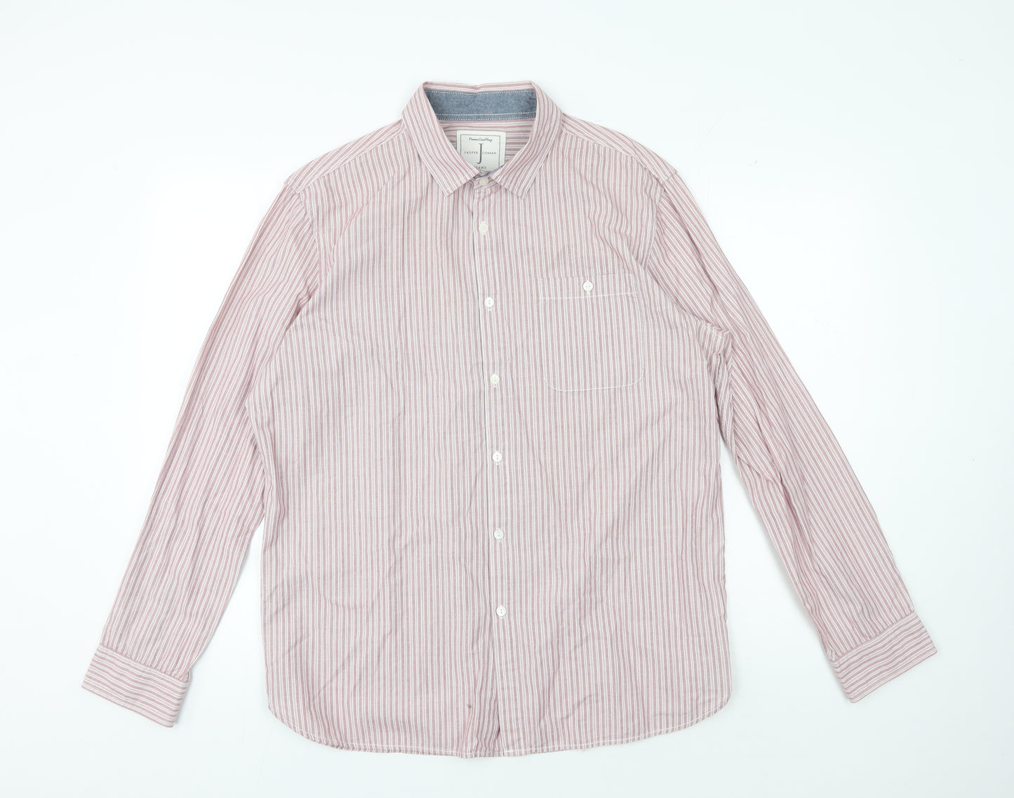 Jasper Conran Men's Red Striped Shirt, Size L, Classic Fit