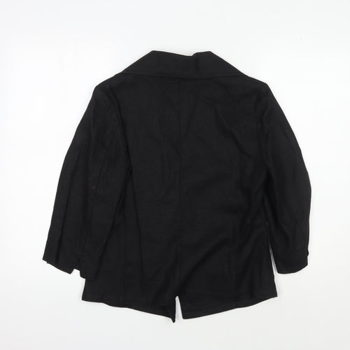 Viyella Petite Black Linen Blazer Women Size 8