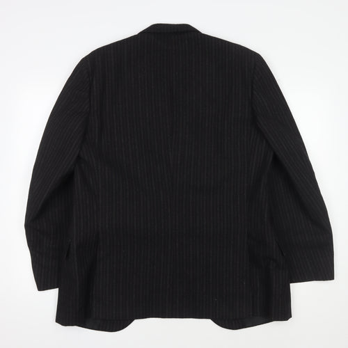 DAKS Men's Black Striped Blazer 42R Regular Fit
