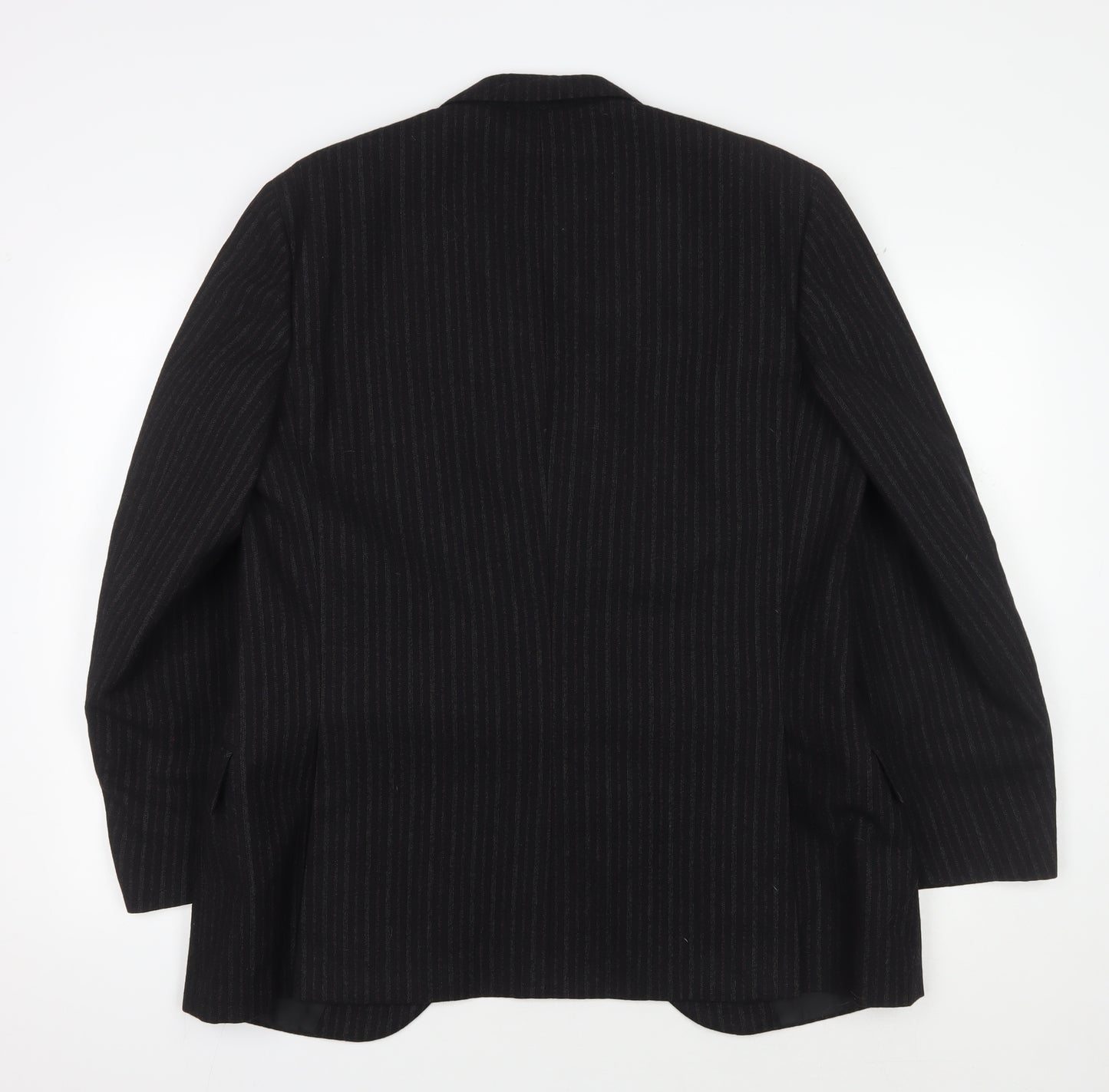 DAKS Men's Black Striped Blazer 42R Regular Fit