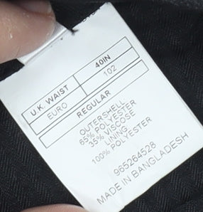 Moss Bros Men's Black Dress Pants - Size 40, Regular Fit