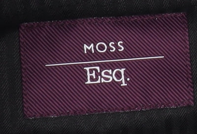 Moss Bros Men's Black Dress Pants - Size 40, Regular Fit