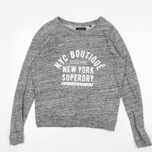 Superdry Men's Grey Sweatshirt S Crew Neck Logo Pullover