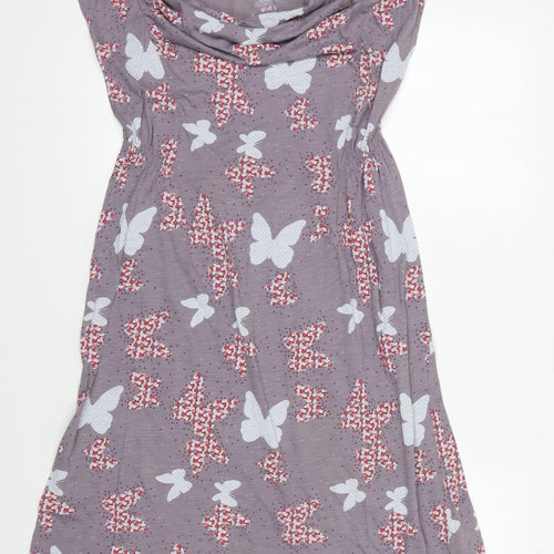 White Stuff Women Grey Animal Print Sleeveless Dress