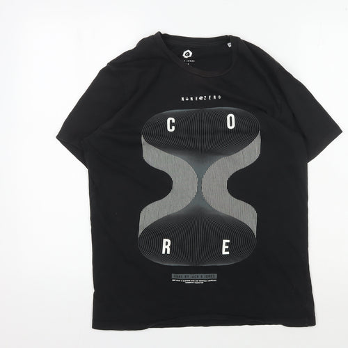 Jack & Jones Men's Black Medium Graphic Print T-Shirt