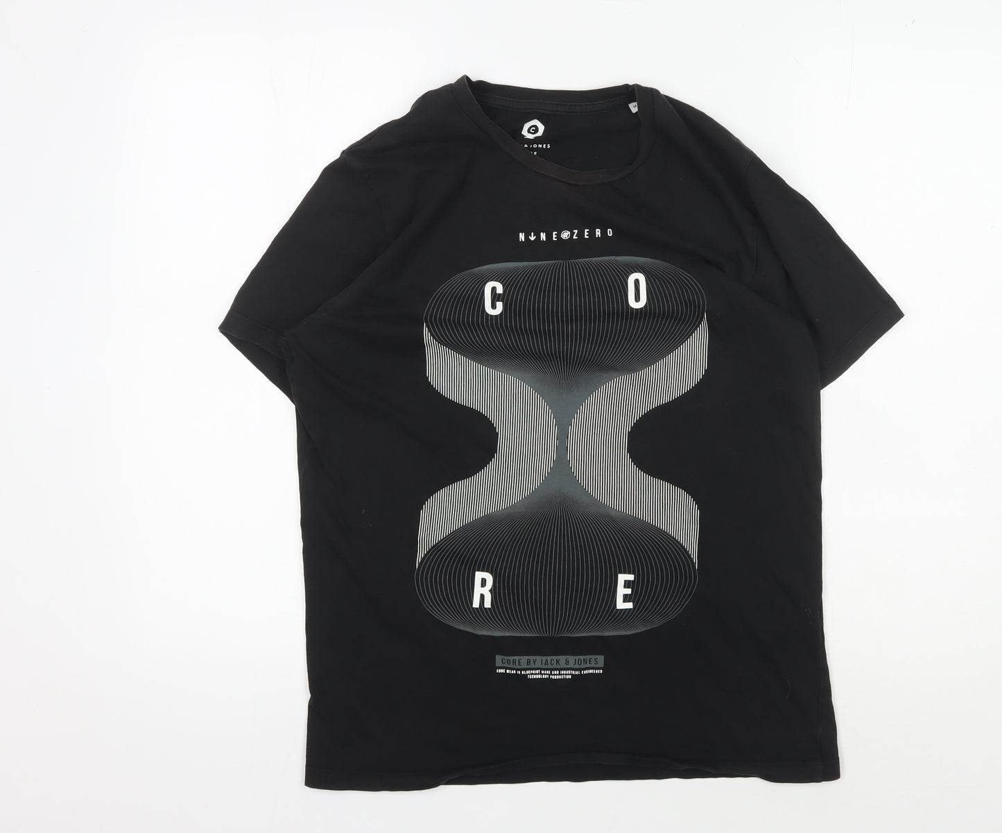 Jack & Jones Men's Black Medium Graphic Print T-Shirt