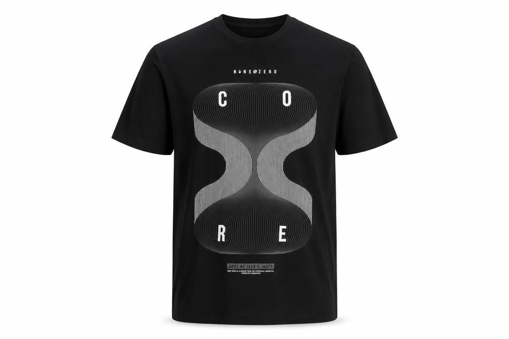 Jack & Jones Men's Black Medium Graphic Print T-Shirt