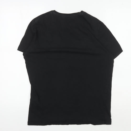 Jack & Jones Men's Black Medium Graphic Print T-Shirt