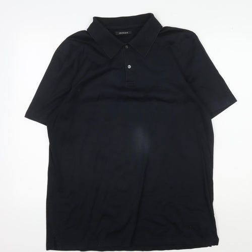 Jaeger Men's Black Polo Shirt - L, Collared & Buttoned