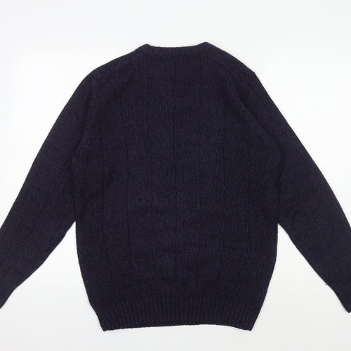 James Pringle Men's Black V-Neck Cable-Knit Pullover - Size S