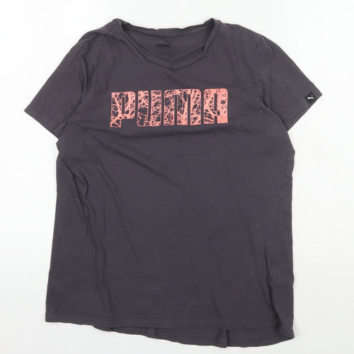 Puma Women's Black Crew Neck T-Shirt, Size 14