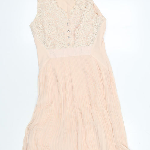 Ted Baker Women's Beige Dress Size 6 Sleeveless Lace