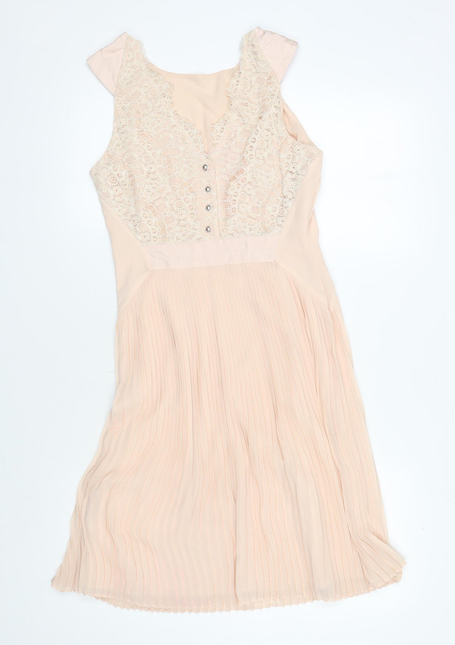 Ted Baker Women's Beige Dress Size 6 Sleeveless Lace