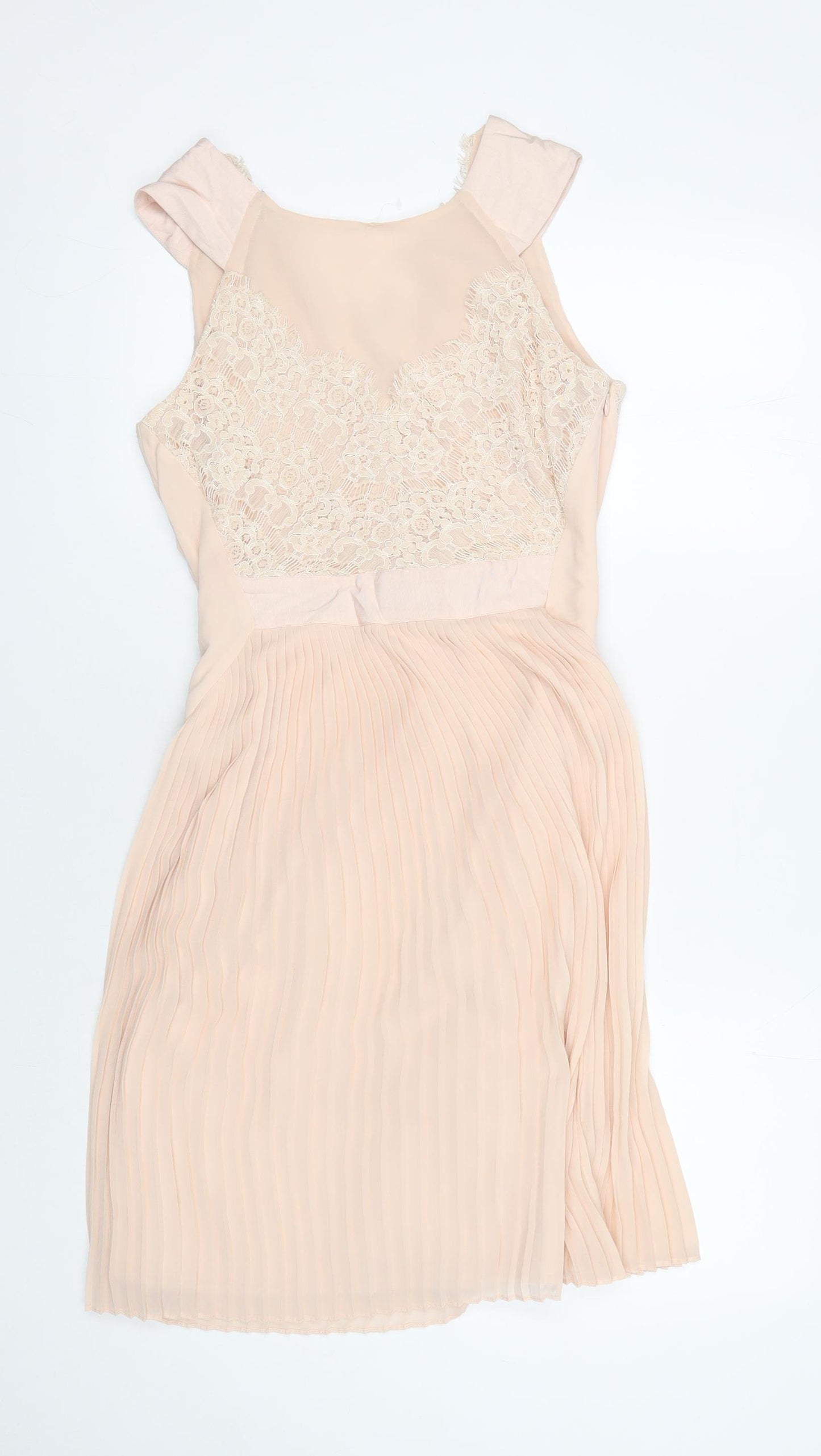 Ted Baker Women's Beige Dress Size 6 Sleeveless Lace