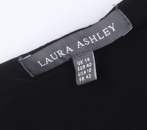 Laura Ashley Women's Black Multi Floral Dress Size 14