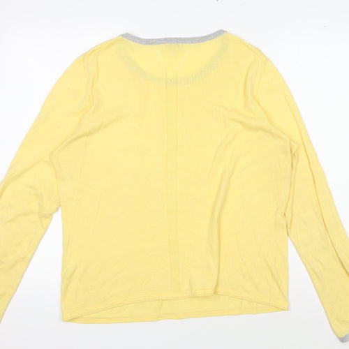 Jigsaw Women's Yellow Pullover Jumper, Size L, Crew Neck