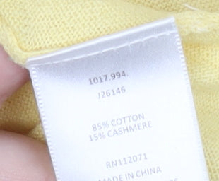 Jigsaw Women's Yellow Pullover Jumper, Size L, Crew Neck