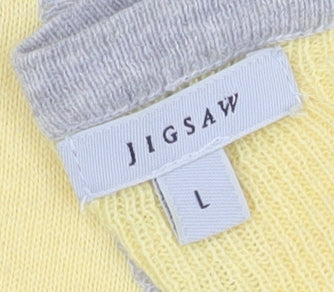Jigsaw Women's Yellow Pullover Jumper, Size L, Crew Neck