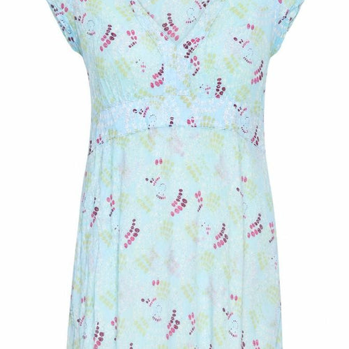 White Stuff Women's Blue Geometric T-Shirt Dress, Size 14