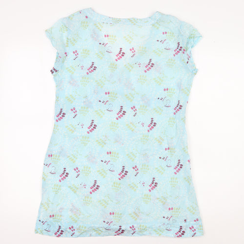 White Stuff Women's Blue Geometric T-Shirt Dress, Size 14