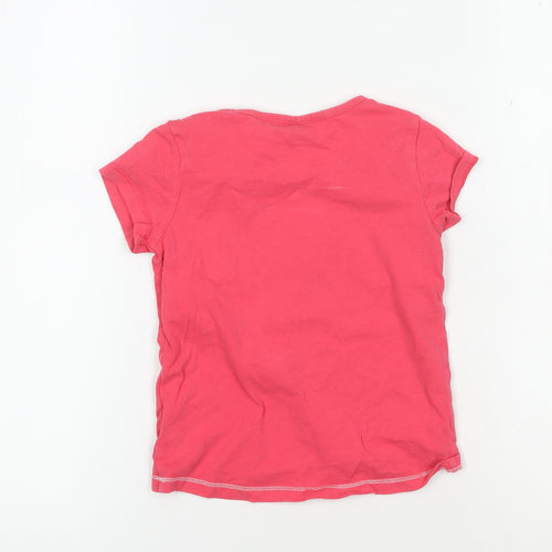 s.Oliver Girls Pink Cotton Embroidered T-Shirt, 3-4 Years