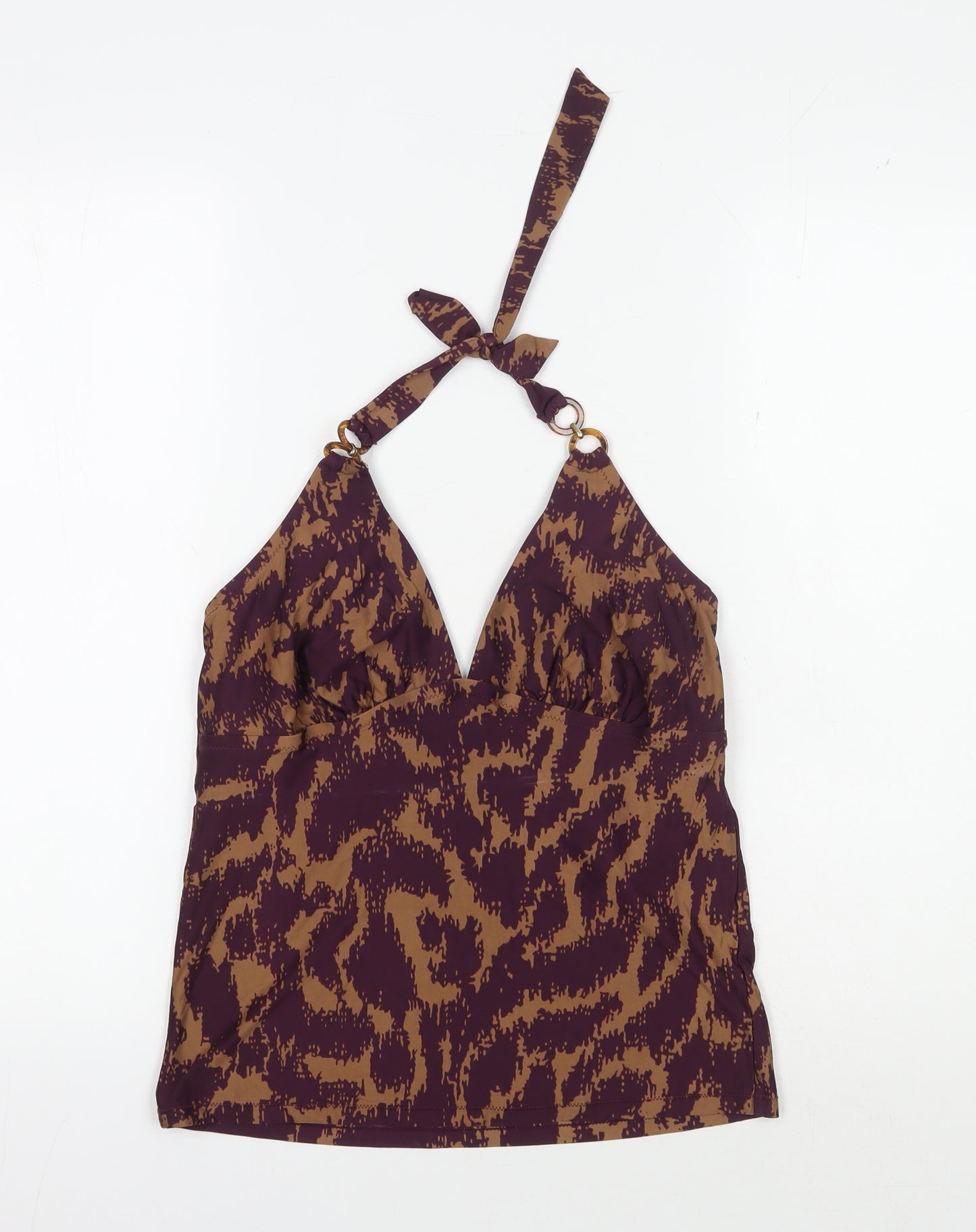 Jasper Conran Women's Brown Animal Print Halter Tankini Size 16