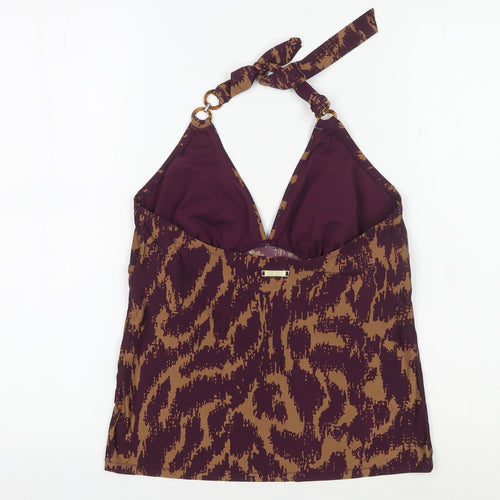 Jasper Conran Women's Brown Animal Print Halter Tankini Size 16
