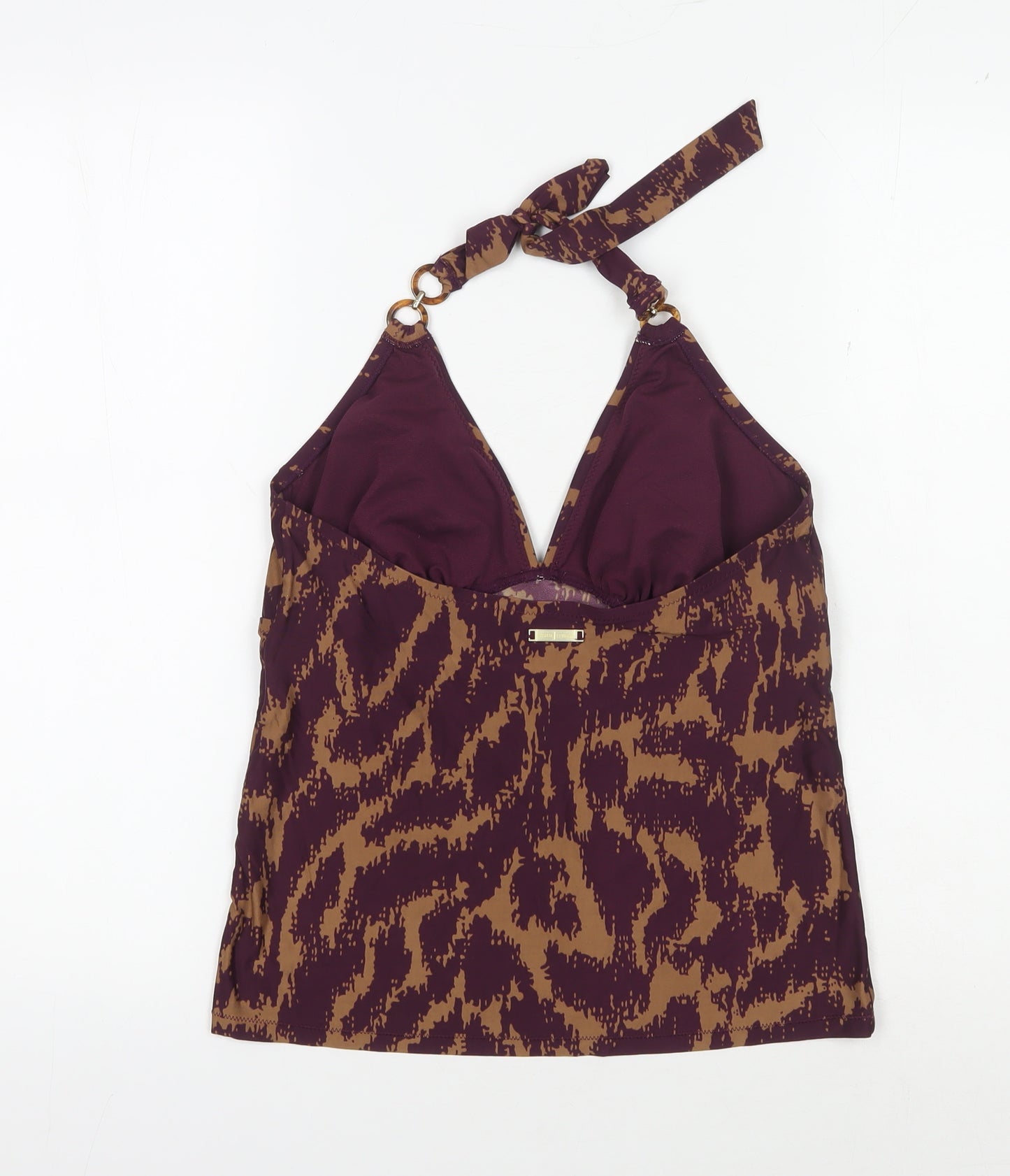 Jasper Conran Women's Brown Animal Print Halter Tankini Size 16