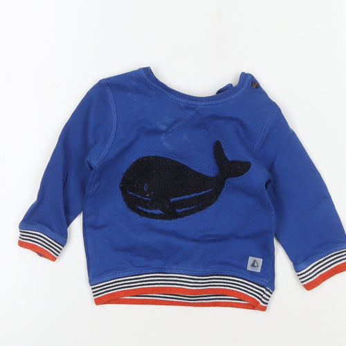 Junior J Unisex Blue Whale Pullover 3-6M