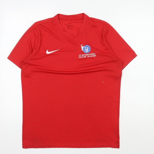 Nike Men's Red Soccer Jersey T-Shirt L Athletic