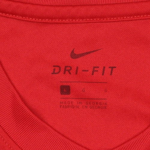 Nike Men's Red Soccer Jersey T-Shirt L Athletic