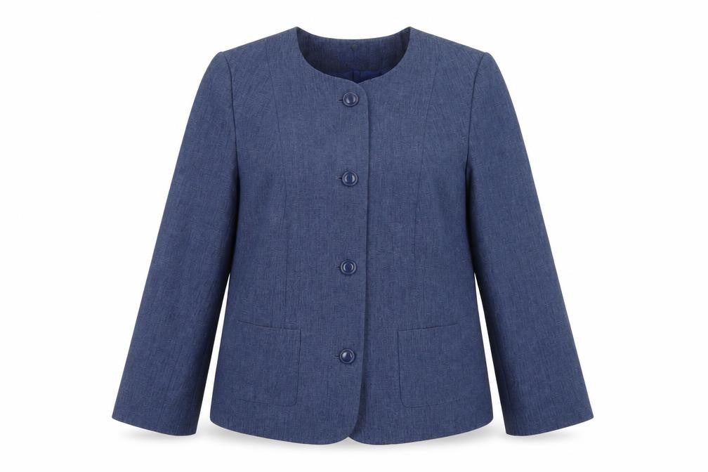 Front view of Honor Millburn Women's Blue Blazer, size 18