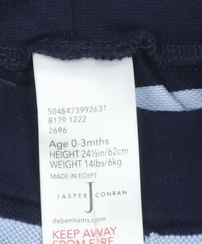 Jasper Conran Blue Striped Jogger Trousers for Unisex Baby 0-3 Months