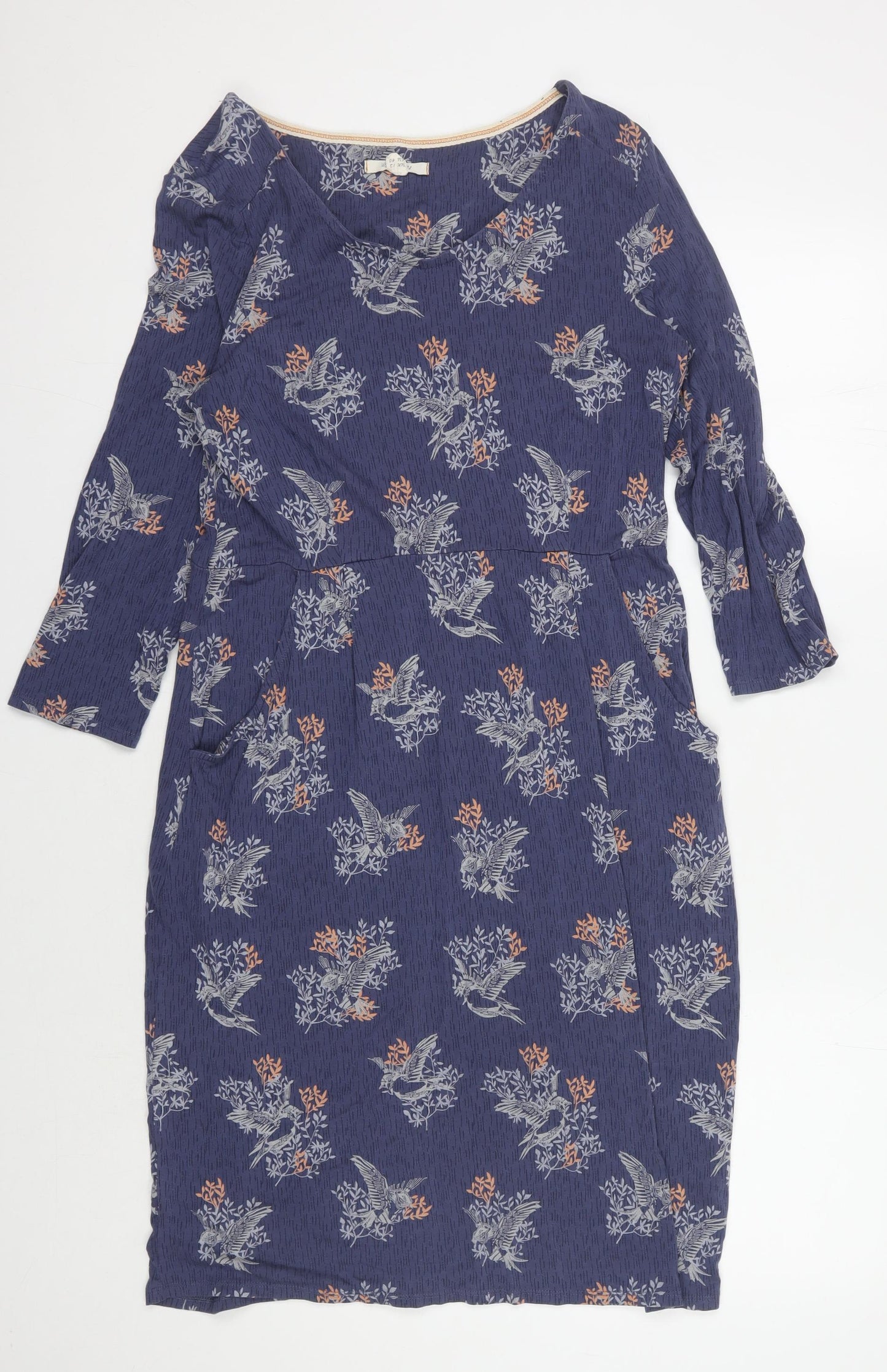 White Stuff Women's Blue Floral Shift Dress, Size 12
