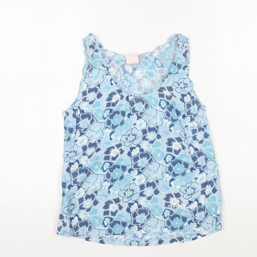 Animal Women's Blue Floral Tank Top M Beach Style