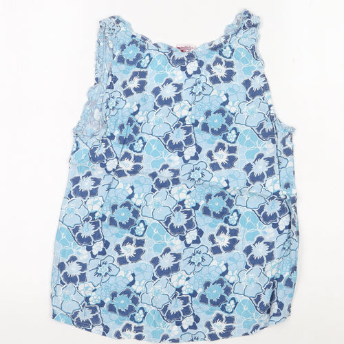 Animal Women's Blue Floral Tank Top M Beach Style