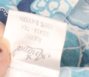 Animal Women's Blue Floral Tank Top M Beach Style