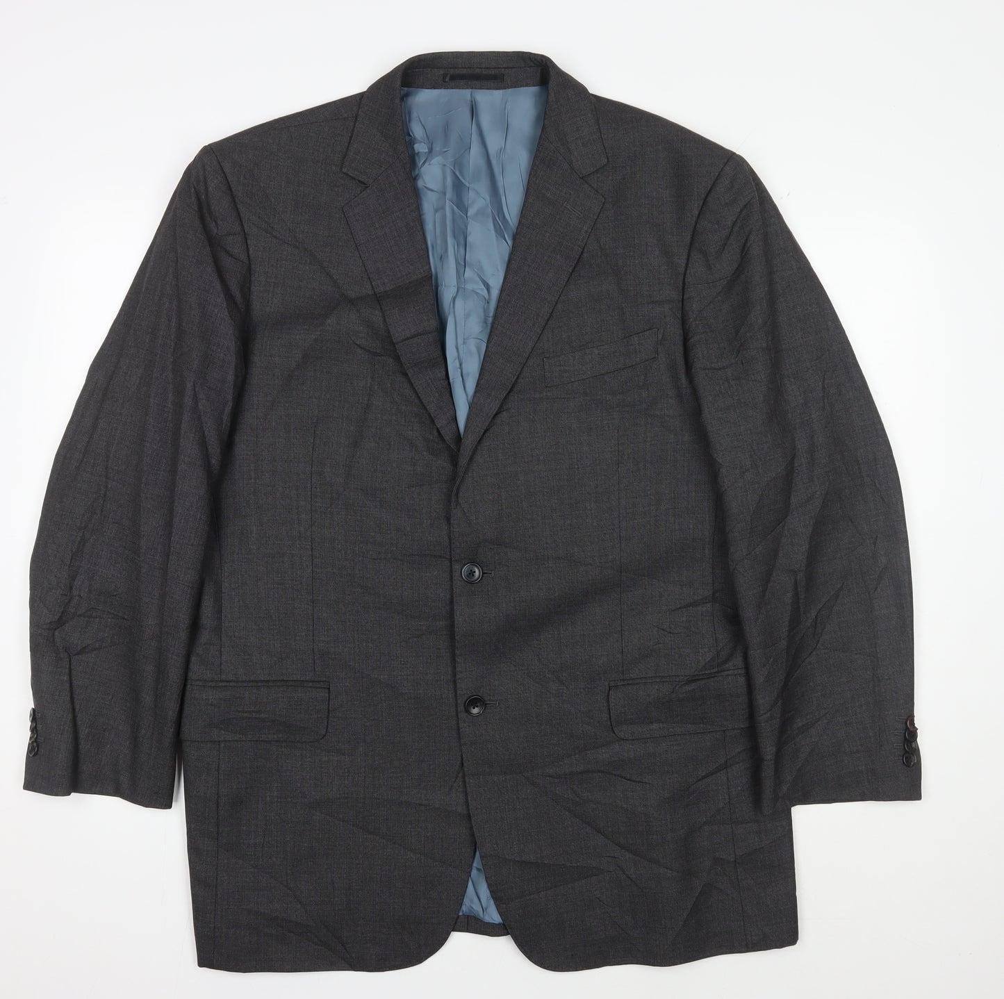 T.M. Lewin Men's Grey Two-Button Suit Jacket Size 46R