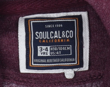 SoulCal & Co Boys Purple Pullover Hoodie 3-4 Years