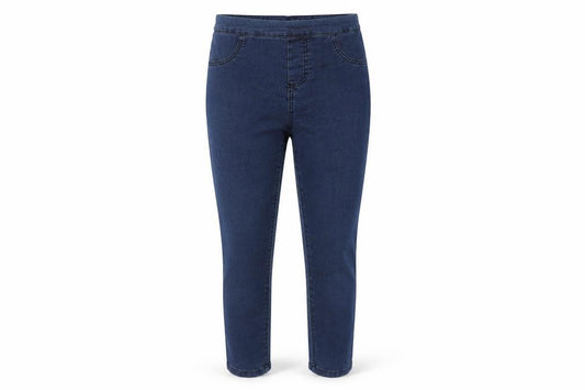 Front view of White Stuff Women’s Blue Jegging, size UK 8, - Elastic Waist