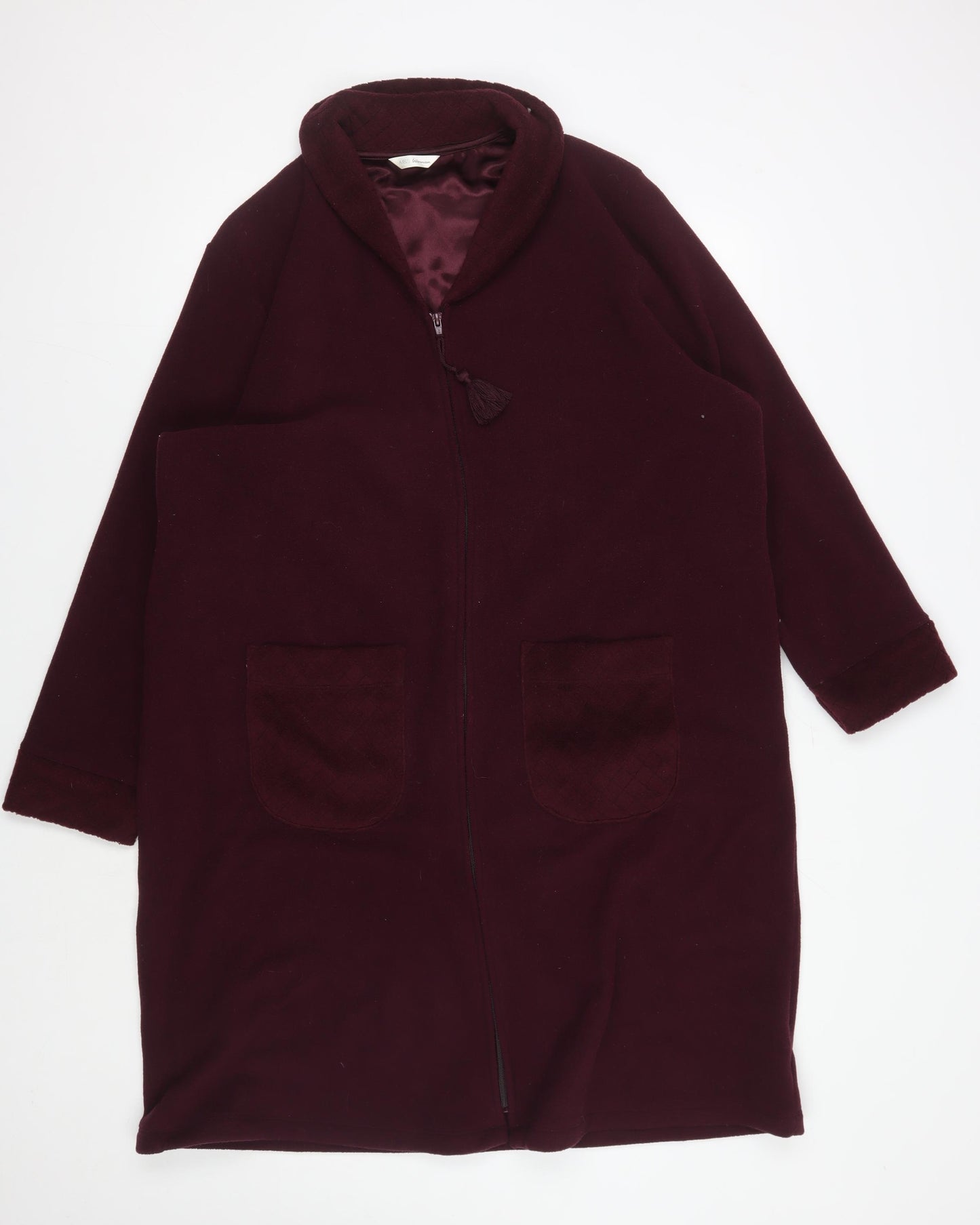 Marks and Spencer Women's Red Fleece Robe, Size 16-18