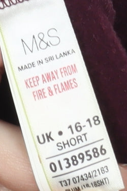 Marks and Spencer Women's Red Fleece Robe, Size 16-18